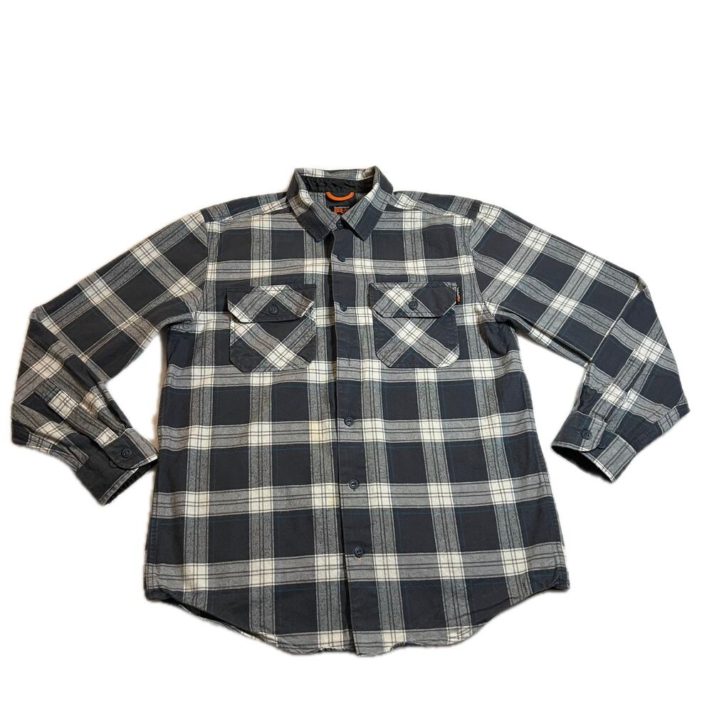 Timberland Pro Men's Plaid Flannel Button Up Shirt Size Medium Workwear Casual